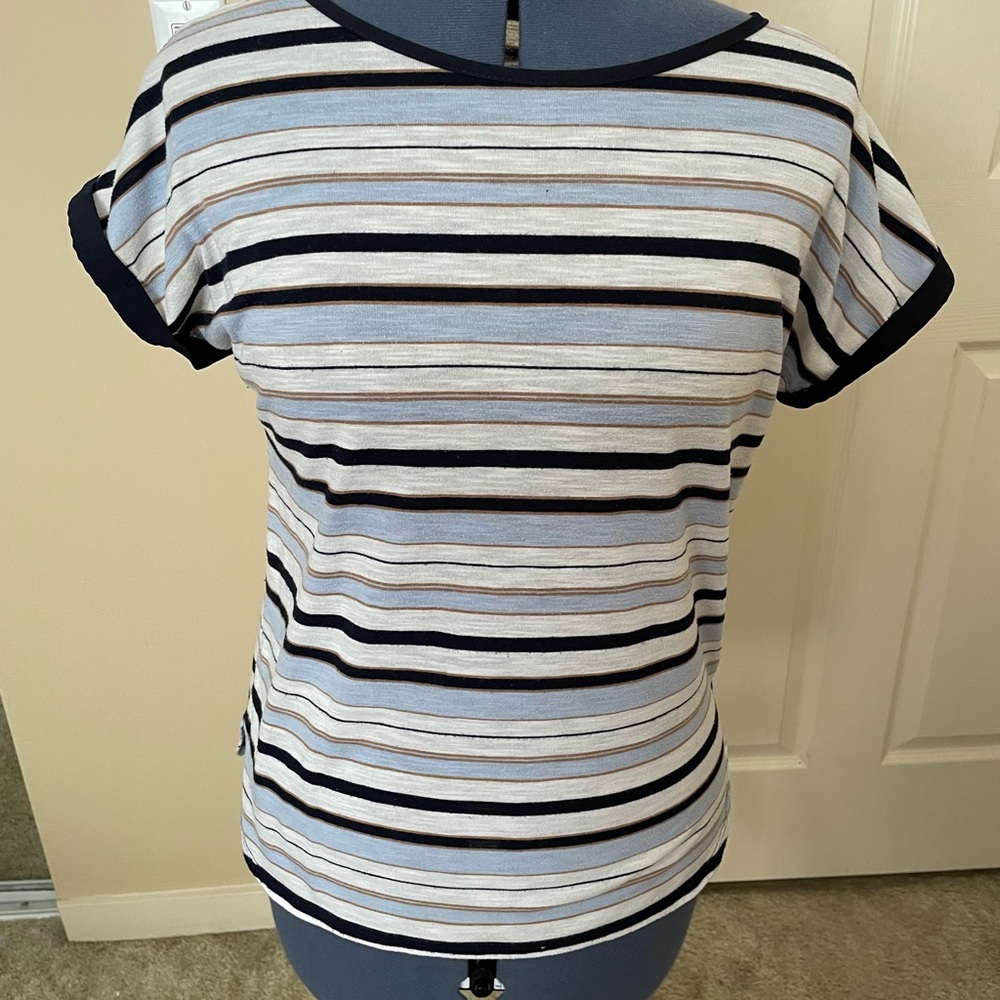 Suzy Shier | Striped Women's Top - Blue and White